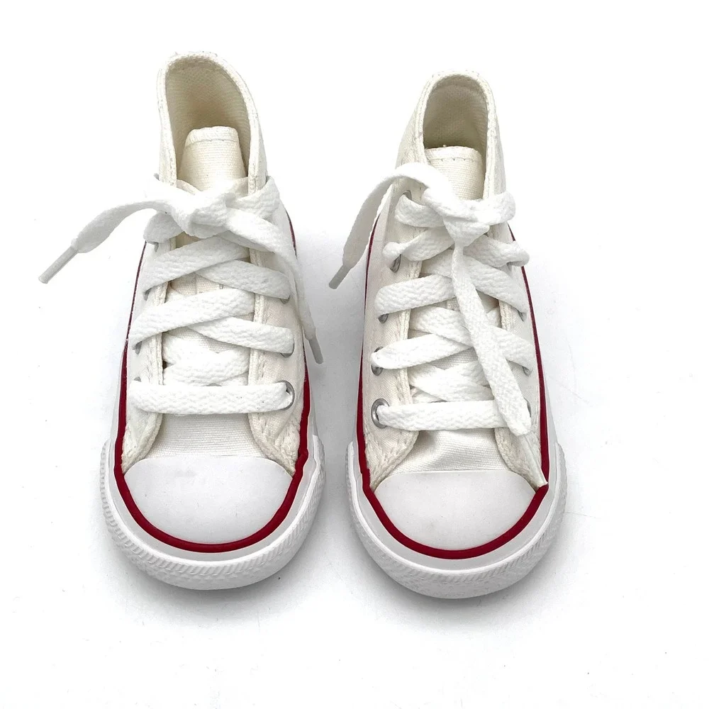 Converse High Top Textile Infant 5 White Excellent Chuck Taylor All Star 7J253